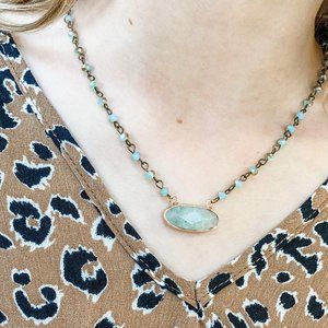 NEW The Kara Turquoise Beaded Pendant Necklace